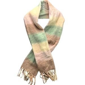 Madewell Brushed Plaid Scarf Women's One Size Heather Lavender Purple Wrap